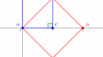 Doublement du carré unité par le théorème de Pythagore