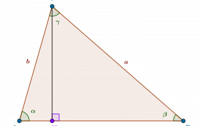 Loi des sinus, aire du triangle et formule de Héron